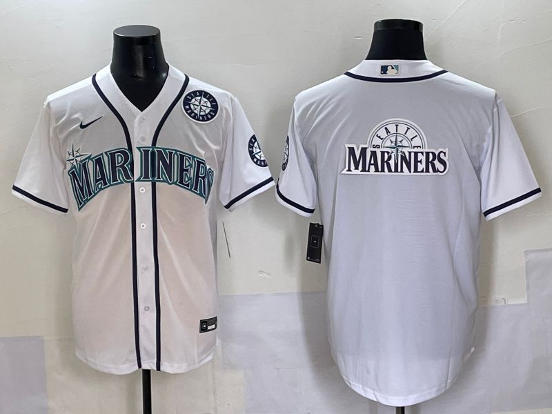 Men 2025 Seattle Mariners Blank White Game Nike MLB Jersey style 14